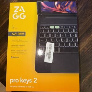 ZAGG Pro Keys 2 For iPad Pro 11" M5/M4 Bluetooth Keyboard Case 6ft Drop Protect